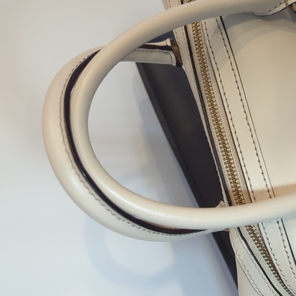 Kate Spade Holly Street Ashton Satchel Beige Bow Leather Handbag Top Handle - Picture 10 of 12